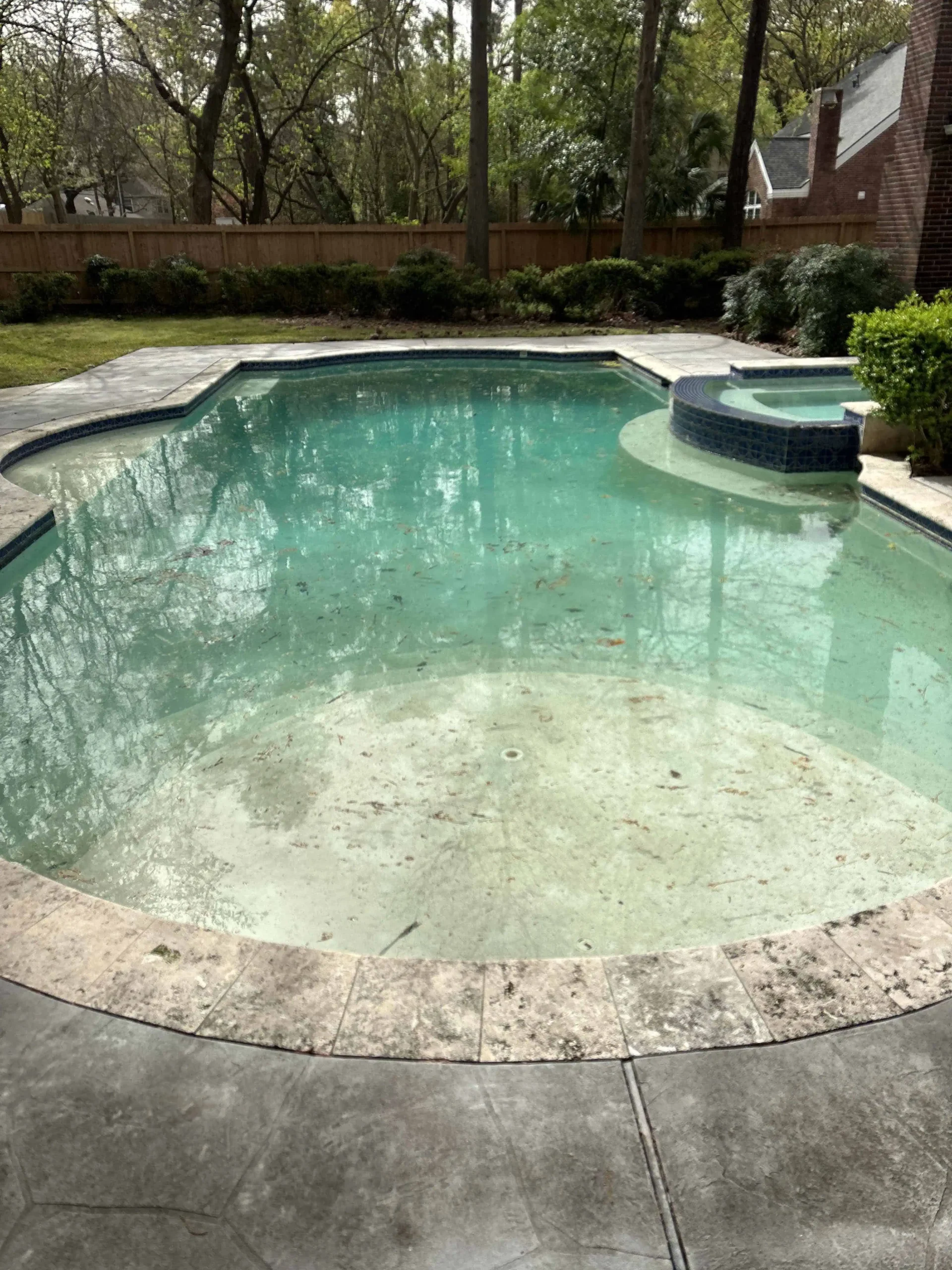 green pool water before cleaning